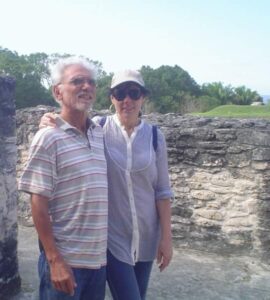 Julio with Harriet at Mayan ruin Xunantunich